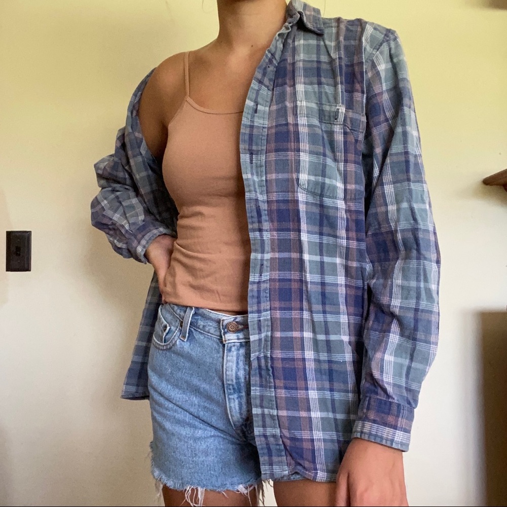 Blue and gray flannel